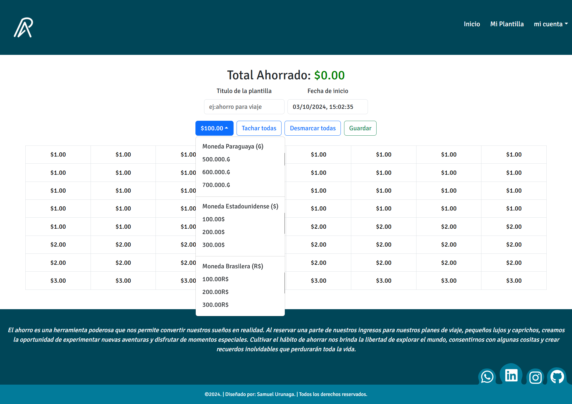 Planes de Ahorro - Creación de plan